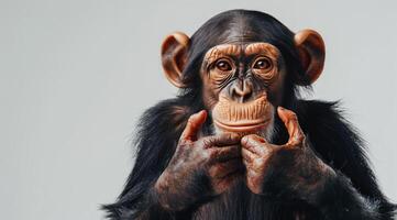 Chimpanzee Making a Heart Shape With Its Hands photo