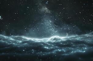 A Cosmic Nebula With Glowing Clouds and Distant Stars photo