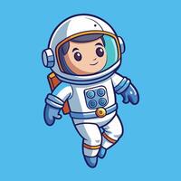 Adorable Astronaut Floating Amidst the Cosmic Canvas vector