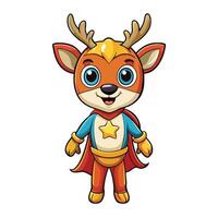 Adorable Cartoon Icon Depicting a Super-Powered Deer with a Cute Expression vector