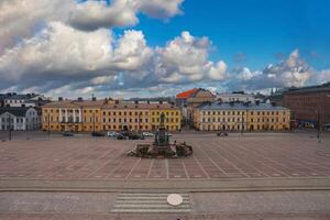 Senate Square in Helsinki with Alexander II Statue and Neoclassical Buildings photo