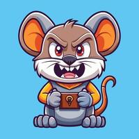 Irresistible Gaming Icon Depicting a Ferocious Yet Adorable Mouse Character vector