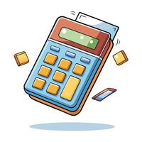 Playful Floating Calculator with Cartoonish Illustrations vector