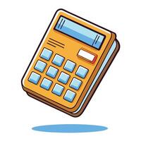 Cartoon Calculator Floating in the Air with a Thought Bubble vector