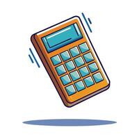 Whimsical Floating Calculator Cartoon Illustration for Fun and Education vector