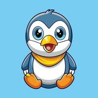 Adorable Baby Penguin in Diaper and Pacifier Charms with Cuteness vector