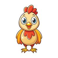 Cute Standing Cartoon Chicken Icon Illustration vector