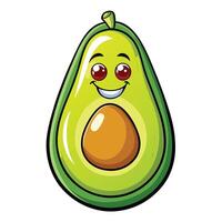 Cartoonish Avocado Illustration with a Humorous Expression for Foodies vector