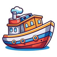 Adorable Sleeping Boat Cartoon Icon for Marine and Nautical Design Concepts vector