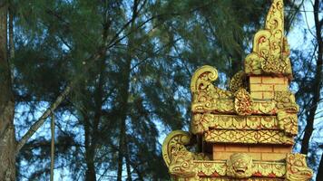 Balinese gate stands strong and beautiful in the afternoon photo