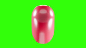 3d red heart rotation animation on green background video