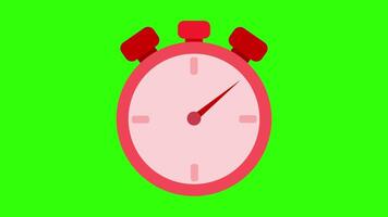 stop watch loop animation on green background video