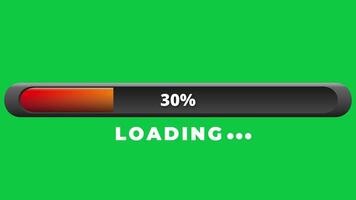 loading bar downloading progress animation loading transfer 0 to 100 percent on a green screen background video