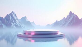 products podium with nature background photo