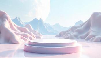 products podium with nature background photo