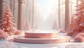 products podium with nature background photo