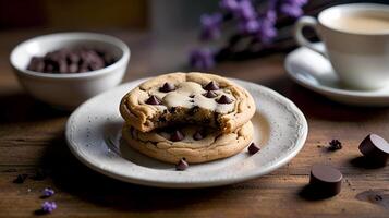 Fresh Delicious Chocolate chip cookies for National Cookie Day photo