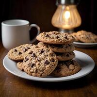 Fresh Delicious Chocolate chip cookies for National Cookie Day photo