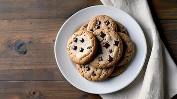 Fresh Delicious Chocolate chip cookies for National Cookie Day photo