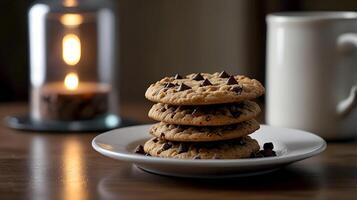 Fresh Delicious Chocolate chip cookies for National Cookie Day photo