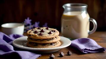 Fresh Delicious Chocolate chip cookies for National Cookie Day photo