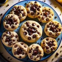Fresh Delicious Chocolate chip cookies for National Cookie Day photo