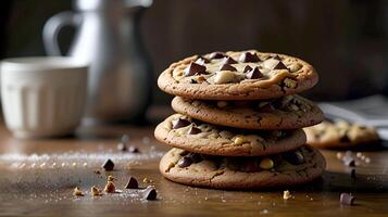 Fresh Delicious Chocolate chip cookies for National Cookie Day photo