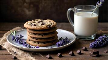 Fresh Delicious Chocolate chip cookies for National Cookie Day photo