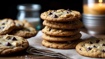 Fresh Delicious Chocolate chip cookies for National Cookie Day photo