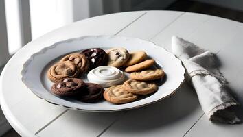 Fresh Delicious Chocolate chip cookies for National Cookie Day photo
