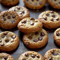 Fresh Delicious Chocolate chip cookies for National Cookie Day photo