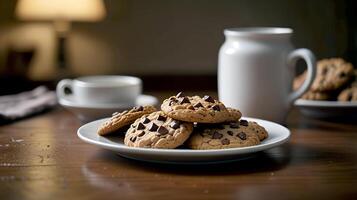 Fresh Delicious Chocolate chip cookies for National Cookie Day photo