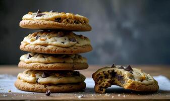 Fresh Delicious Chocolate chip cookies for National Cookie Day photo