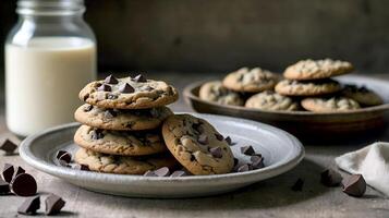 Fresh Delicious Chocolate chip cookies for National Cookie Day photo