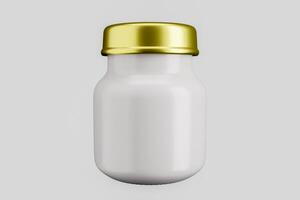 Blank shiny empty bottle ready for your logo or design Perfect for 3D rendered advertisements. photo