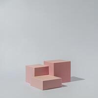 Trend podium stand geometric cube platform for displaying or showing or advertising product photo