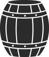 A black and white barrel icon on a white background vector