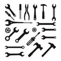Wrench icon set. repair icon . tools icon , Spanner symbol, Hammar Mechanic spanner sign set. Professional mechanical maintain tool sign for designs. vector