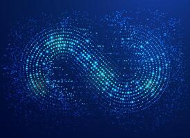 concept of multiverse or big data, graphic of dotted infinity sign in futuristic style vector