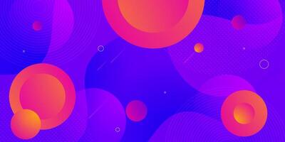 Abstract geometric 3D background with dark purple color design background. Colorful orange circle pattern element. vector
