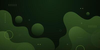 Dark green wave background with simple shape and lines pattern. Simple wave green design. Modern geometric shapes concept. vector