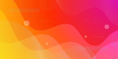Abstract colorful bright pink orange gradient illustration background with simple wave pattern. Cool and smart design. vector