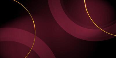 Abstract dark brown luxury circle background template with shadow and gold lines. Futuristic background with simple pattern design. vector