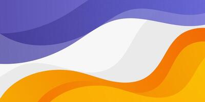 Simple purple and orange geometric business banner design. Creative banner design with wave shapes on white background for template. Simple horizontal banner. vector