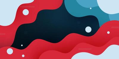 Red and blue geometric business banner design. Creative banner design with wave shapes and lines for template. Simple design on dark horizontal banner. vector