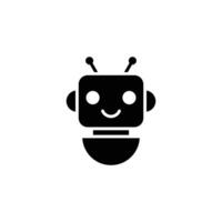 Robot icon. Bot sign design. Chatbot symbol concept. Glyph, solid. Isolated on white background vector