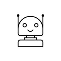 Chat Bot icon. Simple outline style. thin line symbol isolated. Virtual smart assistant vector
