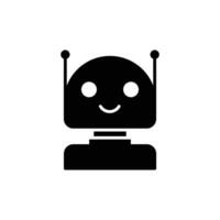 ai bot icon. chat bot logo, robot AI, artificial intelligence logo. Glyph symbol. solid design vector