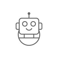 Robot in circle icon. Bot sign design. Chatbot symbol, logo template. Modern flat style cartoon character illustrations isolated on white background vector