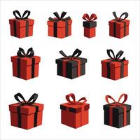 A set of gift boxes illustration on white background vector